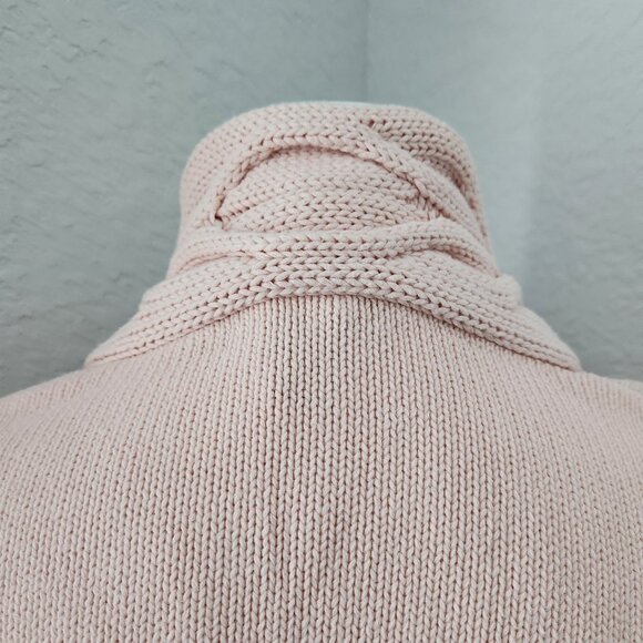 Lauren Ralph Lauren Women s 100% Cotton Light Pink V-Neck Sweater Large - Picture 6 of 13